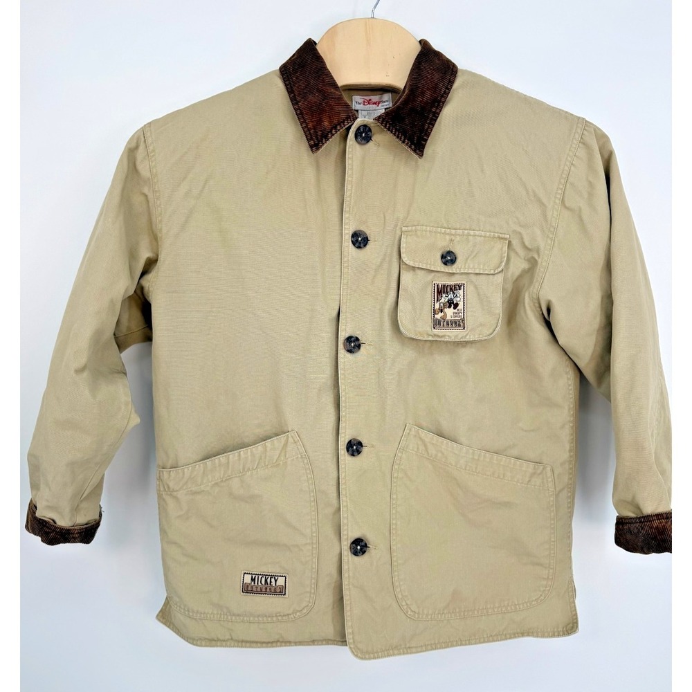 Mens Medium Vintage Disney‎ Store Jacket Mickey Outdoors Pluto Corduroy Quilted